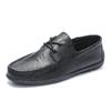 Doudou shoes men's casual black leather shoes one-pedal driving loafers men's shoes 2024 new spring shoes