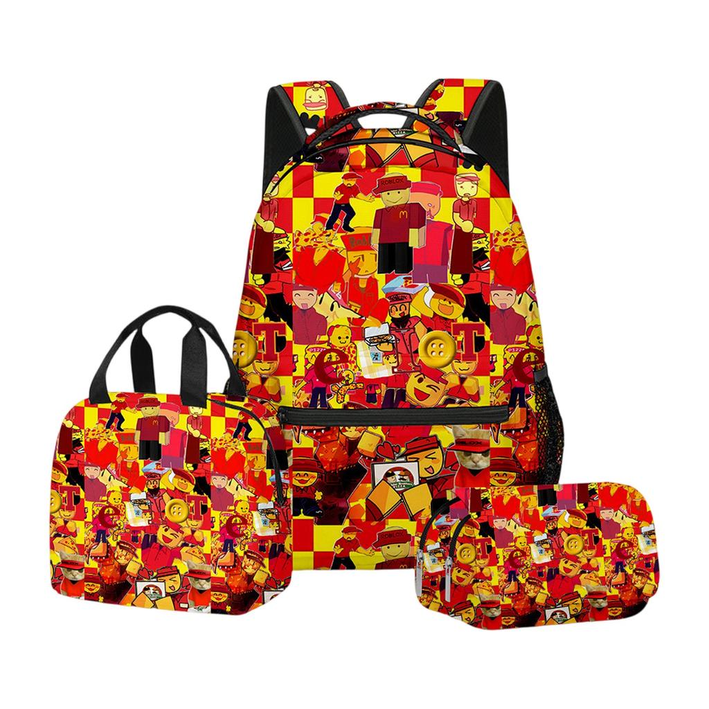 Cartoon Printing Casual Shoulder Bag Junior High School Students Large Capacity Backpacks