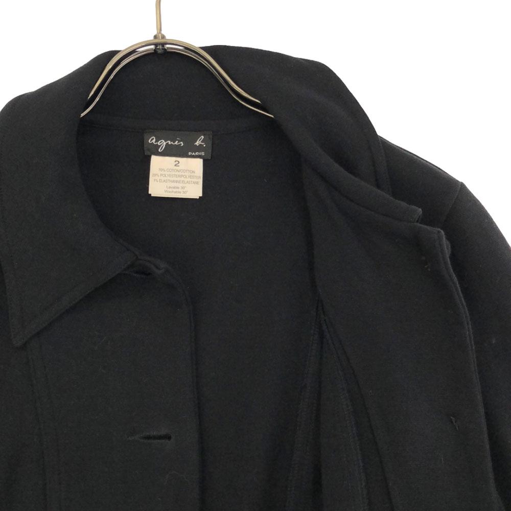 agnes b. Cotton Stainless Collar Coat 2 Black Women Used