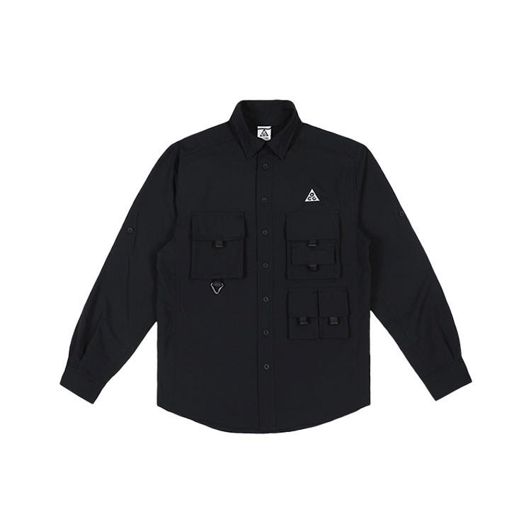 Men s Nike ACG Multiple Pockets Long Sleeves Waterproof Sports Logo Casual Jacket Autumn Black DB1014-010 M