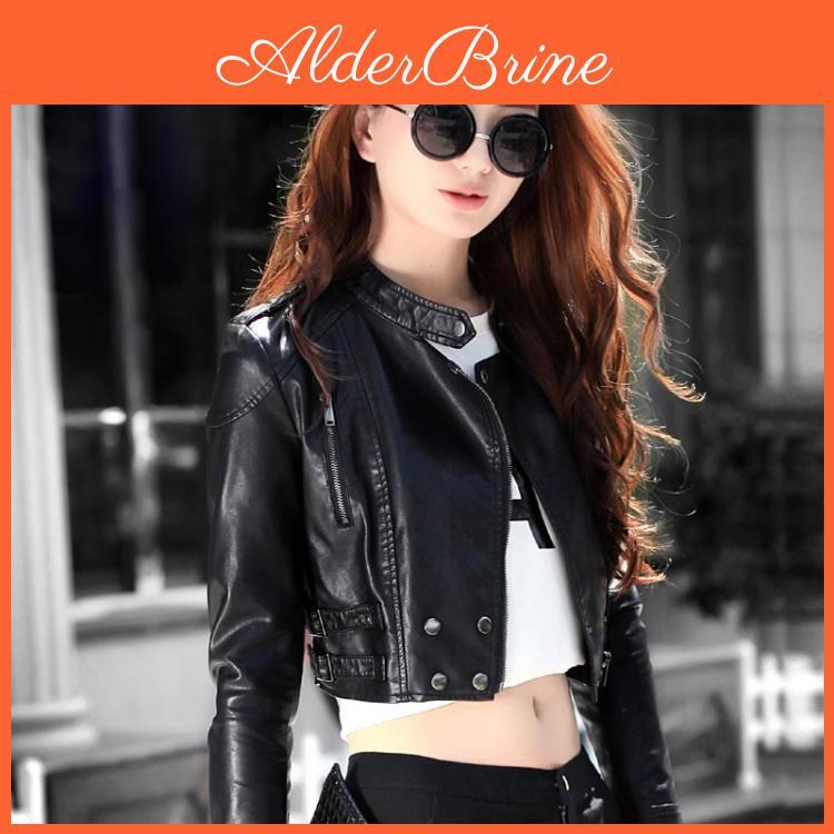 Motorcycle Spring Autumn Leather And Coat Womens New Small Fashion Short Fit Slim Pu Leather Jacket Fashion