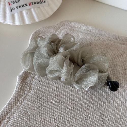 Gentle Floral Pleated Mesh Hairpin Super Fairy  High-end Sense  Fashionable  Western Style  High Ponytail  Banana Clip  Hair Accessories  New Style