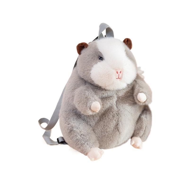 

Cute Cartoon Guinea Pig Plush Backpack Soft Stufted Animal Dolls Kawaii Piggy Plushies Bag Student s Backpack Women s Handbag серый