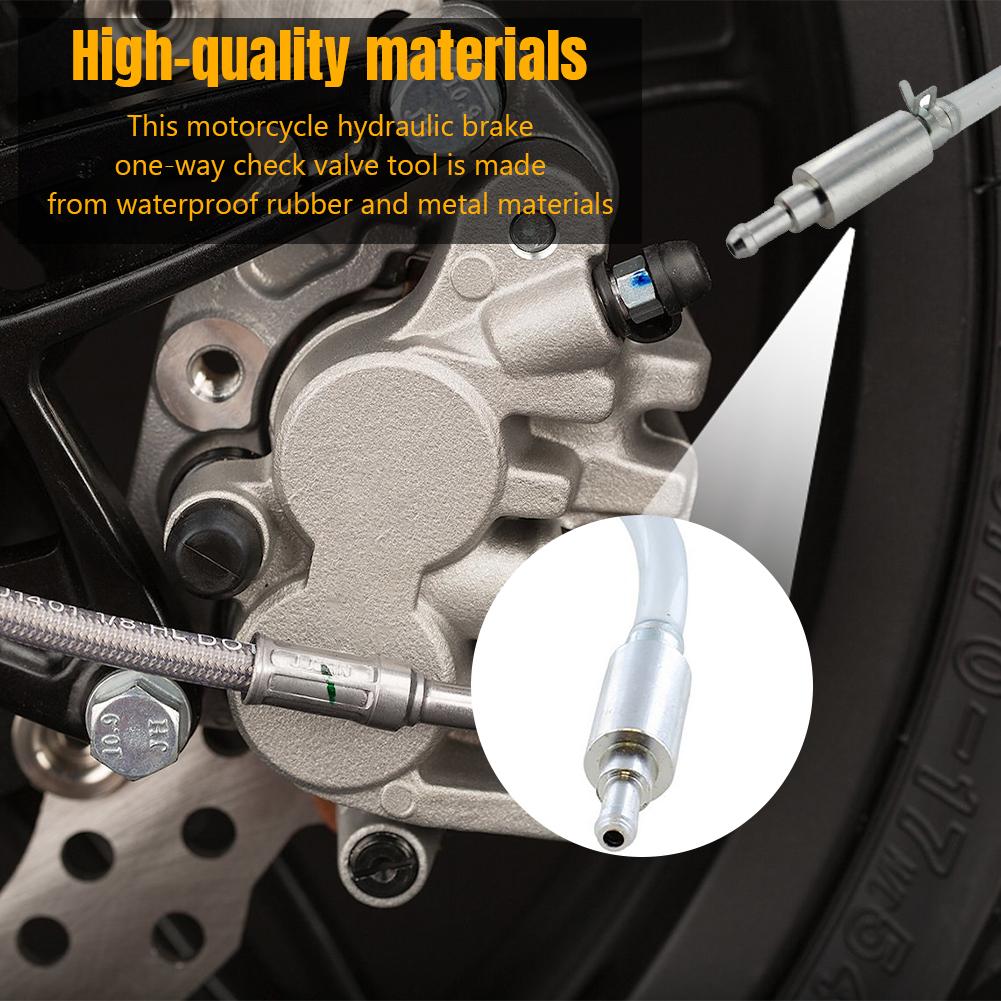 Brake Bleeder Tool with Metal Clips Motorcycle Brake Bleeder Kit One Way Check Valve Bleeding Tool Kit for Car Motorcycle Clutch