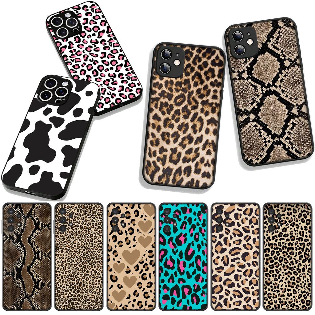 Cow Print Leopard Snake Phone Cover Case for Samsung Galaxy A36 A17 A26 A07 A35 A54 A53 A13 A33 A34 S8 S9 S20 S21 FE S10 Plus