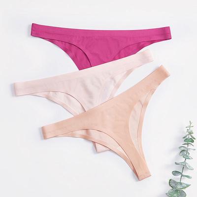 Sexy Tangas Ice Silk Einteiliges Höschen Nahtlose Höschen Niedrige Taille Dessous Damenunterwäsche Weibliche T-Höschen