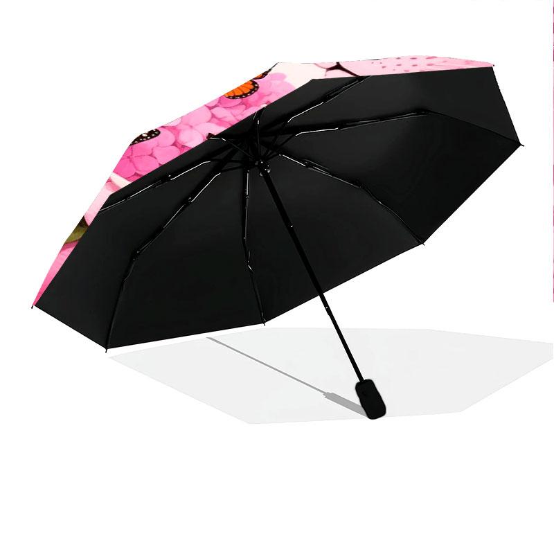 Pinkleopard Pattern Pattern New Style Umbrella, 1 Piece Automatic Folding Umbrella, Portable Travel Umbrella, Outdoor Umbrella, Birthday Gift