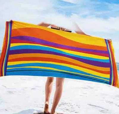 Large Beach Towel Absorbent Lightweight Quick Drying Sand Resistant Soft Fabric for Outdoor Pool Spa Bath Travel