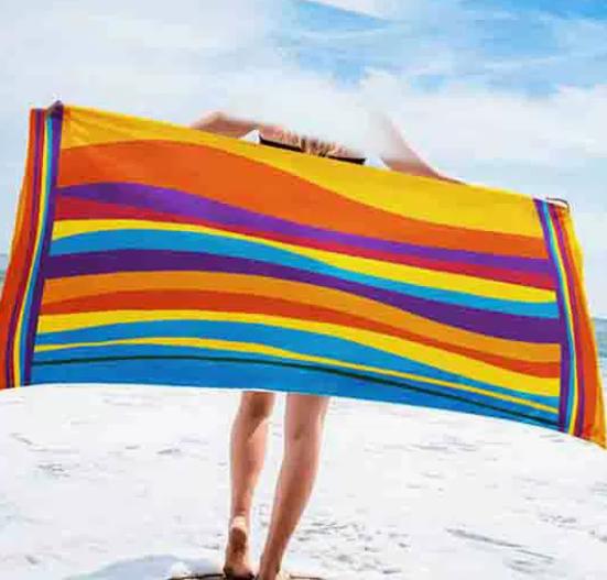 Large Beach Towel Absorbent Lightweight Quick Drying Sand Resistant Soft Fabric for Outdoor Pool Spa Bath Travel