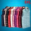 Ultralight Down Vest Women Sleeveless Jacket Female White Duck Down Waistcoat Female Warm Puffer Jacket Outwear M-8XL