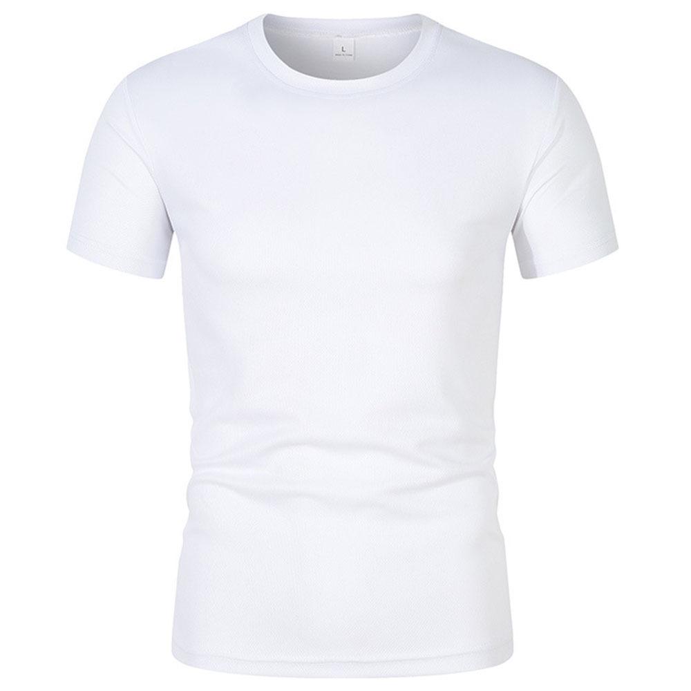Men's Quick-Dry Mesh Sports T-Shirt - Short Sleeve, Round Neck, Solid Color