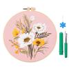 Embroidery Starter Kits with Pattern and Instructions Cross Stitches Set Flower Plant Stamped Embroidery Hoop Needlework