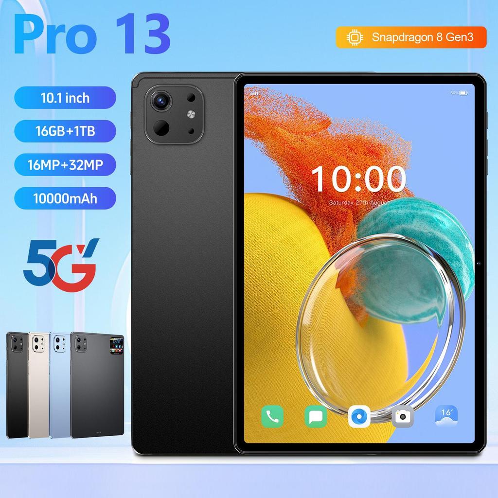 Cross-border Bestseller Pro 13: 10.1-Inch HD Android Tablet, 16GB RAM + 1TB Storage