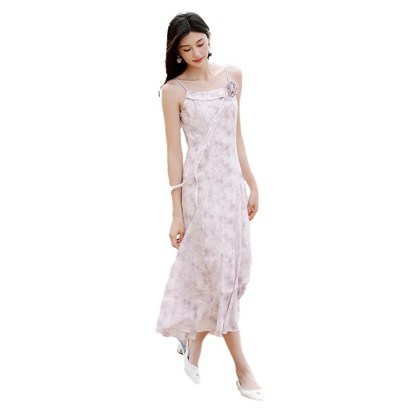 

Xiangying 3D Floral Halter Beach Dress S