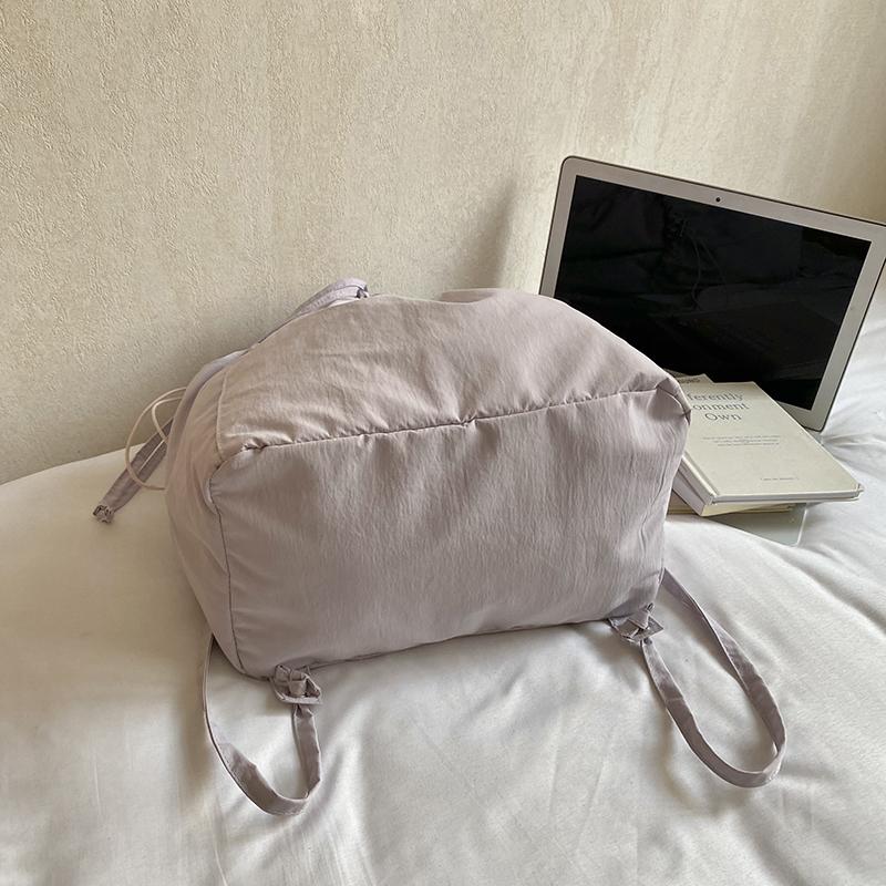 2026 New Drawstring Nyl Backpack Large Capacity Lightweight Multi-Pocket Rucksack Casual Travel School Backpack for Women