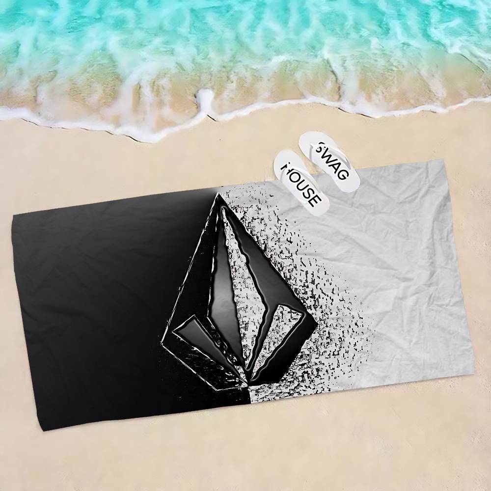 V-Volcoms LOGO Beach Towel Colorful Bath Towels for Girl Microfiber Quick Dry Sand Free Beach Yoga Spa Gym Pool