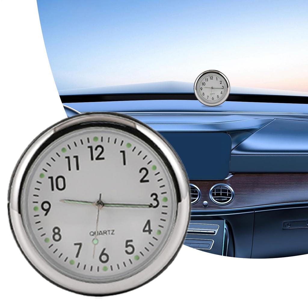 Car Analog Clock - Mini Hygrometer with Adhesive Tape, Mini Car Air Vent Clock for Trucks, RVs, Boats