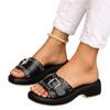 Women Summer Platform Slide Sandals Thick Sole Non Slip Casual Buckle Strap Open Toe Slip On Comfortable Footwear
