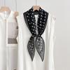 Korean Version of Classic Polka Dot Small Silk Scarf Women's Spring Thin Versatile Silk Cotton Small Scarf Triangle Scarf Sunscreen Small Headscarf