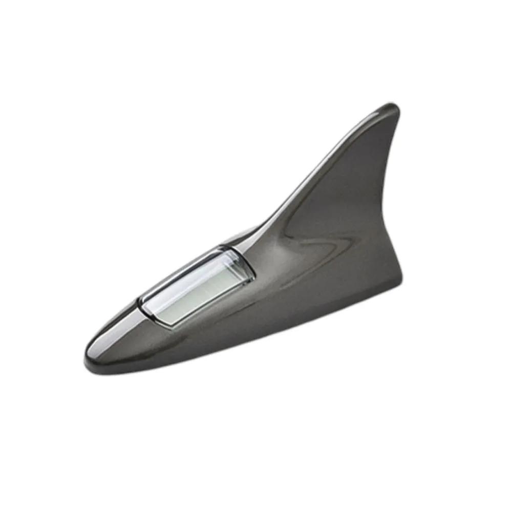 Car Solar Energy Shark Fin Antenna LED Warning Tail Lights Auto Roof Decorative Anti-Tailing Flash Strobe Light