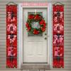 Door Couplet Banner New Year Decoration 2pcs Floral Design Indoor Outdoor Garden Hanging