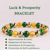 Festive Gifts Green Onyx Amber And Golden Metal Beaded Bracelet Elegant Fashion Jewelry For Men And Women Daily Wear Simple Versatile Accessory