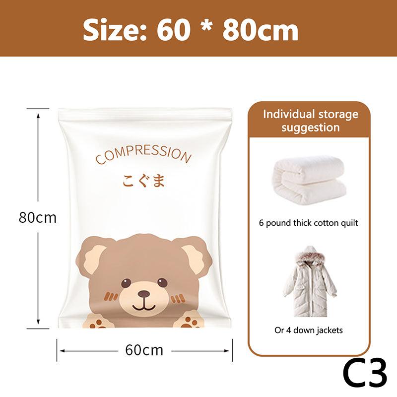 

Multiple Size Household Vacuum Compression Bag Dustproof Pouch Thickened Storage Bag Cartoon Clothes Quilt Organizer Bag C3