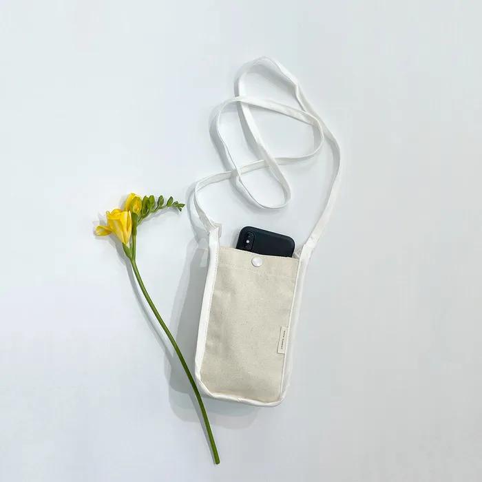 Upcycled Snap Phone Bag (White)