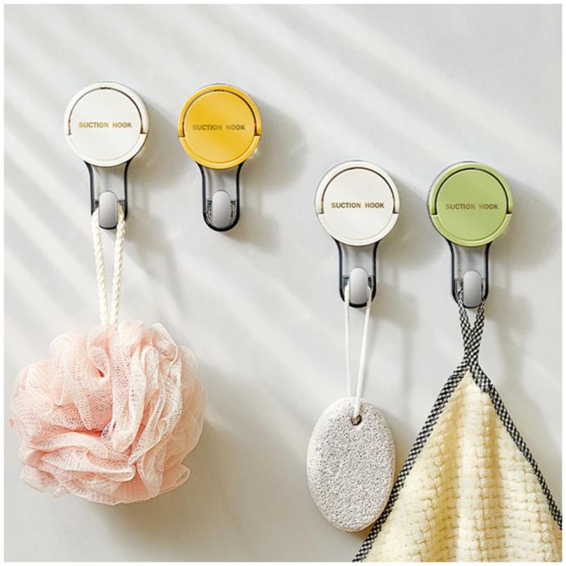 1/2PCS Suction Cup Hooks No Punching Wall Hooks for Bathroom Kitchen Bedroom Reusable Towel Clothes Hanger Hook Home Organizer