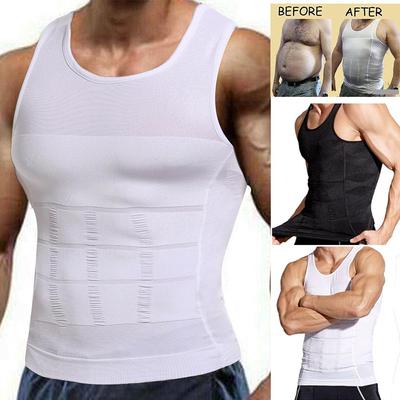 Erkek Sıkıştırma Gömlek Zayıflama Vücut Şekillendirici Yelek Bel Traner Egzersiz Tankı Üstleri Karın Kontrol Shapewear Zayıflama Jinekomasti T-Shirt