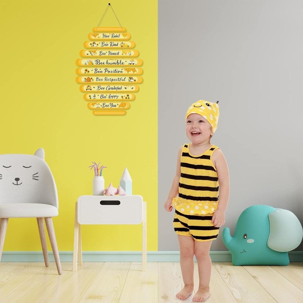 Spring Autumn Bee Wall Decoration Plaque Bee Nest Hanging Ornament  Baby Shower Supplies
