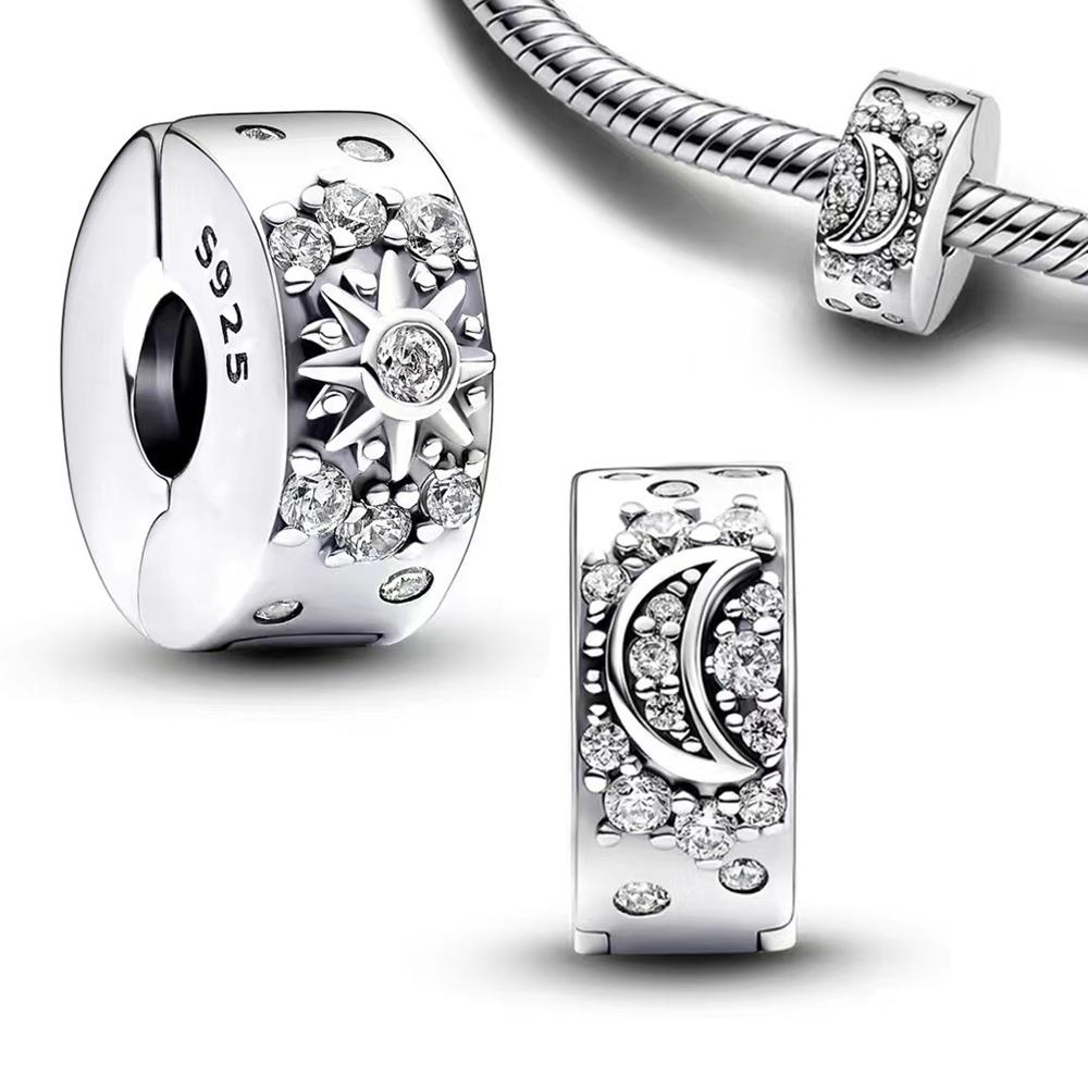 

Оригинальный комплект из стерлингового серебра S925 с четырьмя лепестками клевера «Солнце и Луна», подвеска, подходит для браслета «сделай сам», женское ожерелье, изысканные ювелирные изделия, подарок