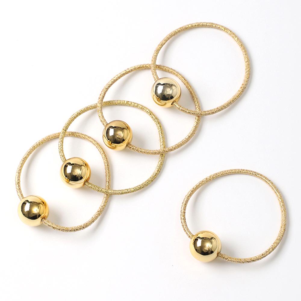Mingyue Korean Gold Bead Elastic Hair Tie and Bracelet золотой однотонный