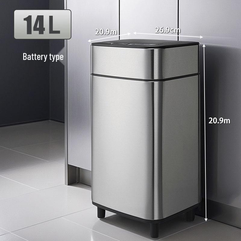 2025 High-End Light Luxury Smart Sensor Trash Can, Stainless Steel with Lid for Kitchen, Bedroom, or Living Room.