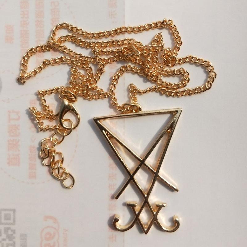 Pečeť Lucifera Satanistický sigil Baphometa Kovový přívěsek Náhrdelník Gotický Temný pohanský Satan Mužská Móda Dárkové Doplňky
