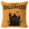 Halloween Pillow Pumpkin Little Witch Horror Cushion Linen Cushion Cover Holiday Party Pillow Cover Bed Backrest