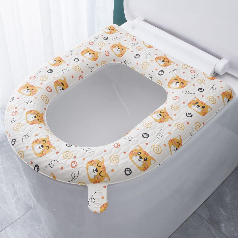 Waterproof Printed Toilet Seat Cushion All Year Round Universal Household EVA Silicone Foam Toilet Seat Cover