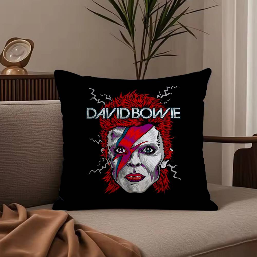 

Cartoon David B-Bowie Pillow Case Anti-dustmite Pillowcase Invisible zipper silky short plush Sofa cushion cover 30cmx30cm
