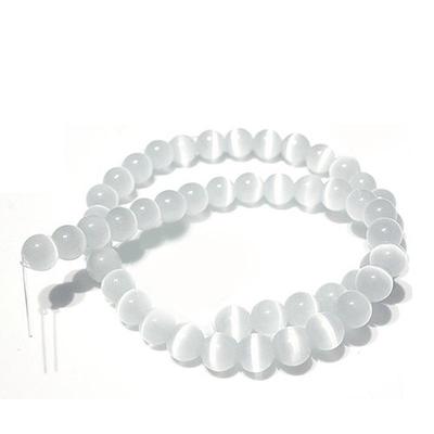 100 PEZZI Preziosa Naturale Qualità 5A Selenite Bianca Occhio di Gatto Trasparente Gesso Pietra Perline Sfuse Rotonde 15" 6 8 10 MM per Gioielli