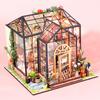 DIY Miniature Doll House Kit 3D Garden Puzzle Assemble Model Building With LED Light Decoration With Furniture Wooden Craft Gift