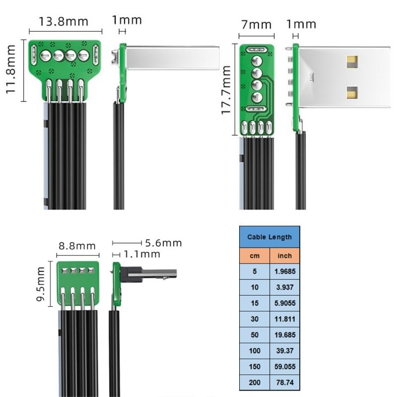90 Grad Winkel USB zu USB 5-Pin Abwärtsbiegung Stromkabel 8 Länge für Effizientes Laden Unterstützt 480 Mbit/s Datensynchronisation
