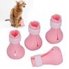 Kratzfeste Katzenschuhe aus Silikon, Stiefel, Katzennagelabdeckung, Pfotenschutz zum Baden und Rasieren(Rosa )