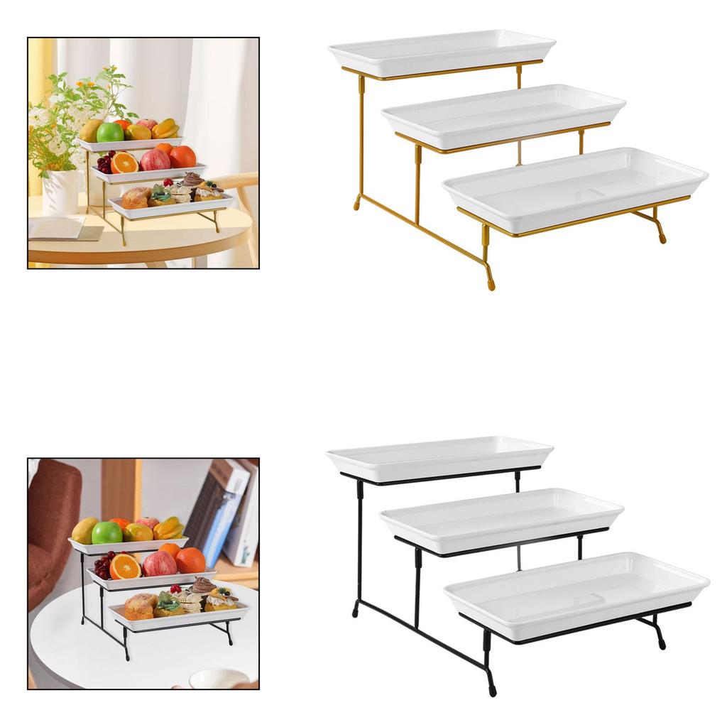 Multifunctional Buffet Cupcake Display Stand Durable Melamine Decorative Fruit Dessert Tray for Home Bakery