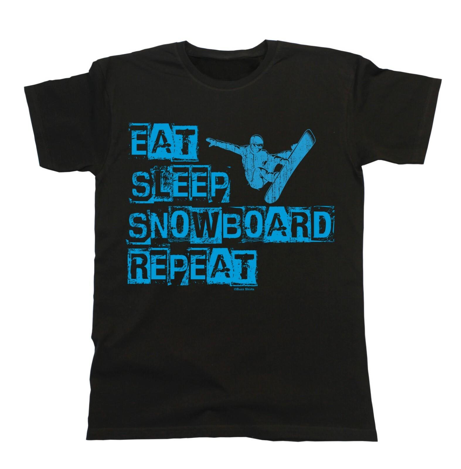 Eat Sleep Snowboard T-Shirt Mens Womens Tees Top Mens Gift Christmas Snowboarding Board L