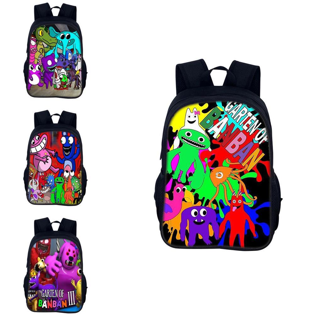 Garten Of Banban 3 40cm Leichter Nylon-Rucksack Mit Entzückendem Cartoon-Druck Ideal Für Kinder der 3.-4. Klasse