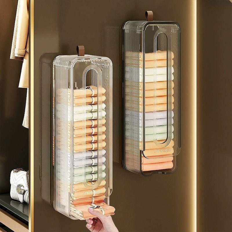 Wall-Mounted Lingerie & Sock Organizer: Underwear Storage Box with Camisole & Shorts Hangers