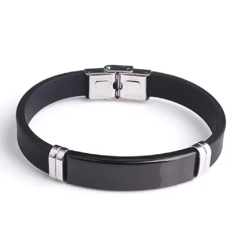 Outdoor Sports Wristband Stainless Steel Cuff Bangle Hand Accessories Simple Design Resistant Durable Silicone Bracelets