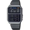 Casio Vintage Series Digital Watch CA-500WEGG-1B Unisex Metal Band 8-Digit Calculator Dark Gray Metallic