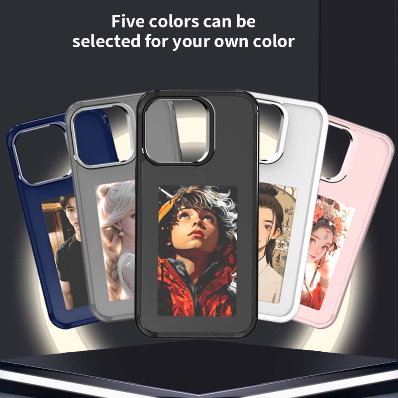 YTF new 4-color smart ink screen DIY infinite screen projection function mobile phone case suitable for iPhone 16Promax