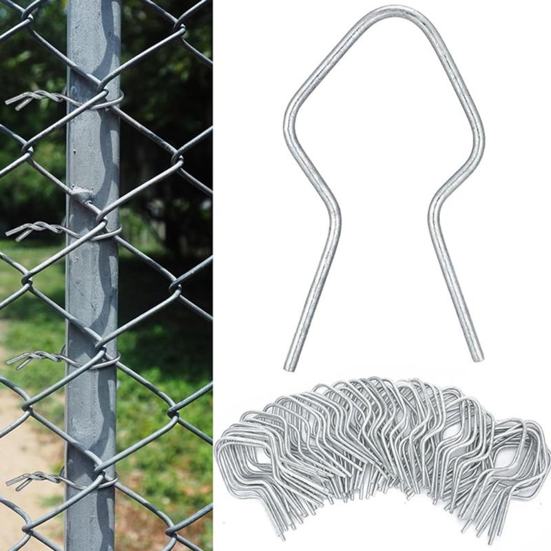 Packung mit 100 robusten Metall-Kettenzaunbindern, 11 Gauge, Zubehör für starke und stabile Zaunanlagen im Agrar- und Gartenbereich